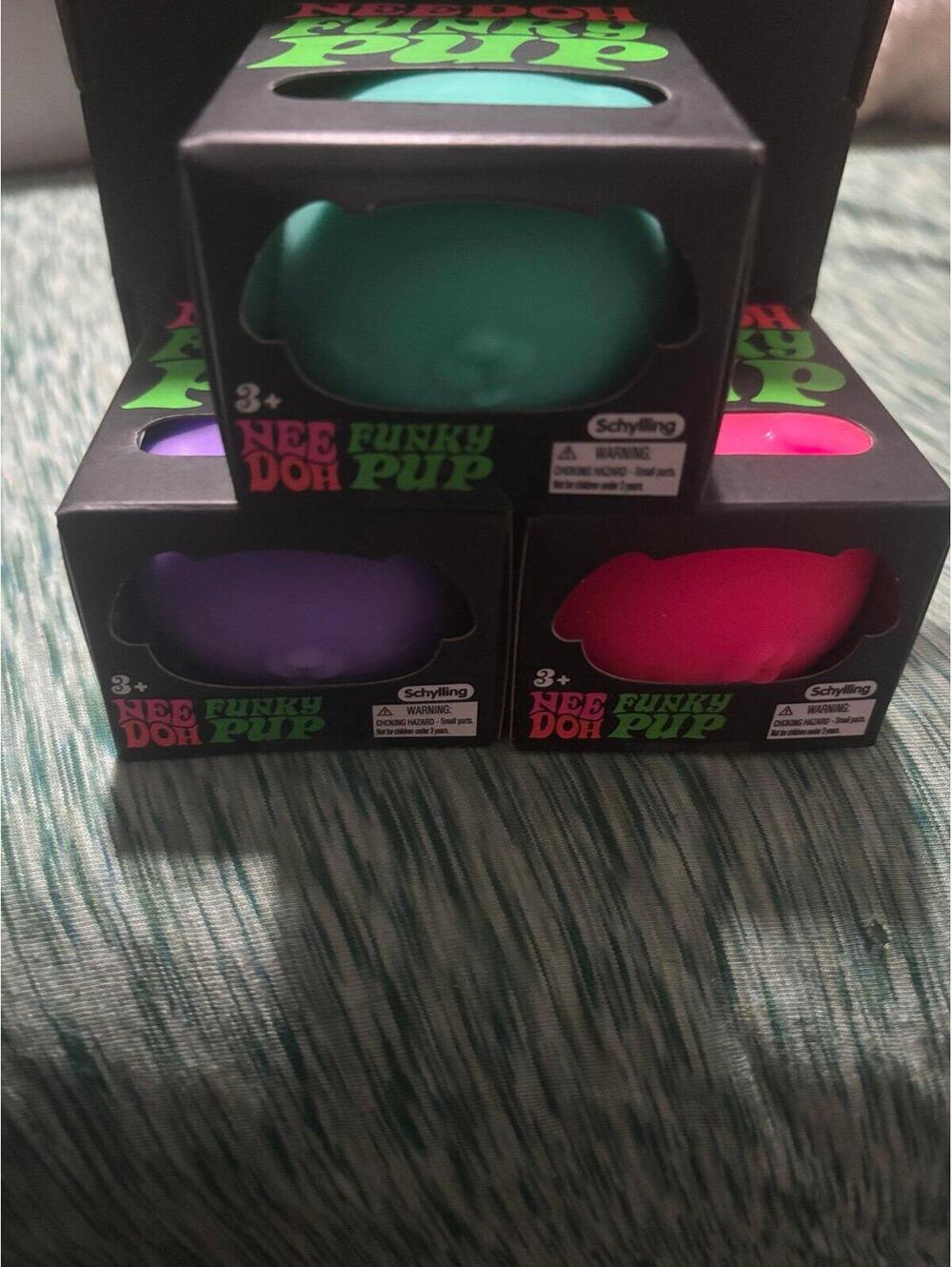 Needoh Nee Doh Funky Pup Pups Authentic Sealed 3 Pack